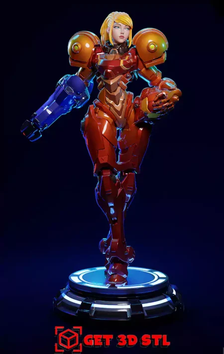 Samus Aran Red Armor STL 3D Print Model