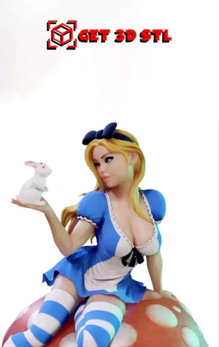 Alice with Rabbit STL 3D Print Model