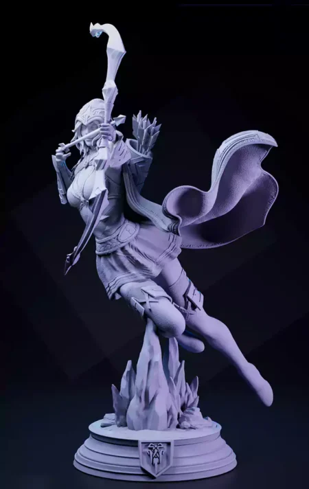 Ashe in Action League of Legends STL 3D Print Model
