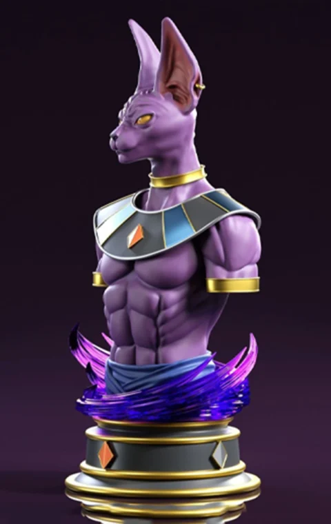 Beerus Bust STL 3D Print Model