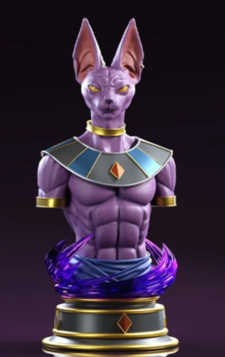 Beerus Bust STL 3D Print Model