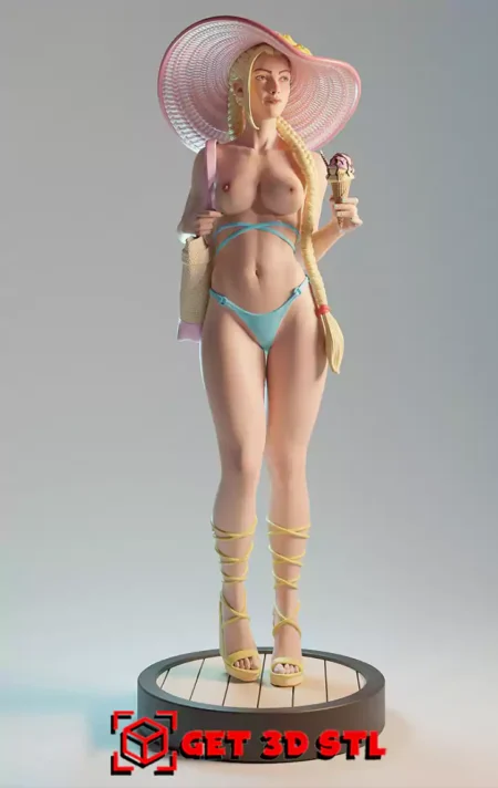 Cammy Bikini Beach Outfit STL 3D Print Model