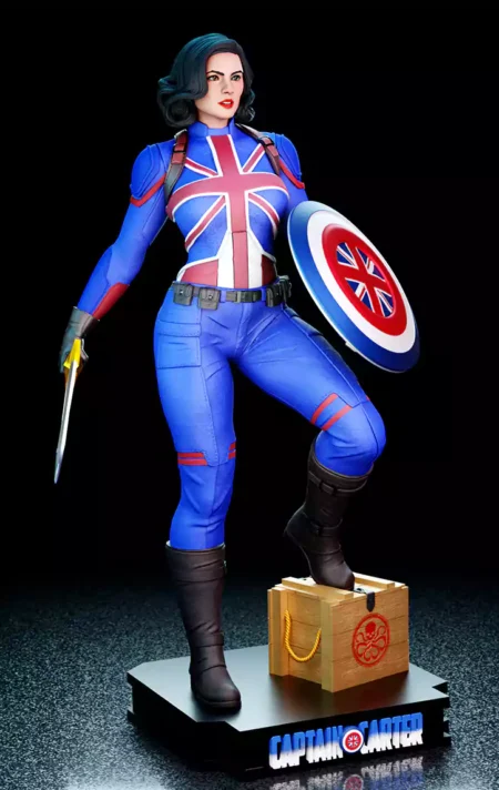 Captain Carter Sword and Shield STL 3D Print Model