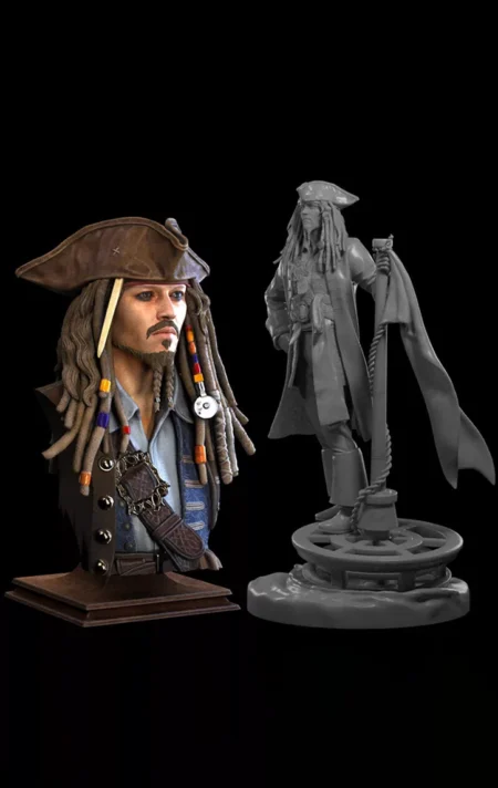 Captain Jack Sparrow STL 3D Print Model
