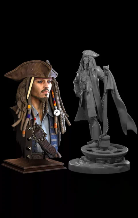 Captain Jack Sparrow STL 3D Print Model