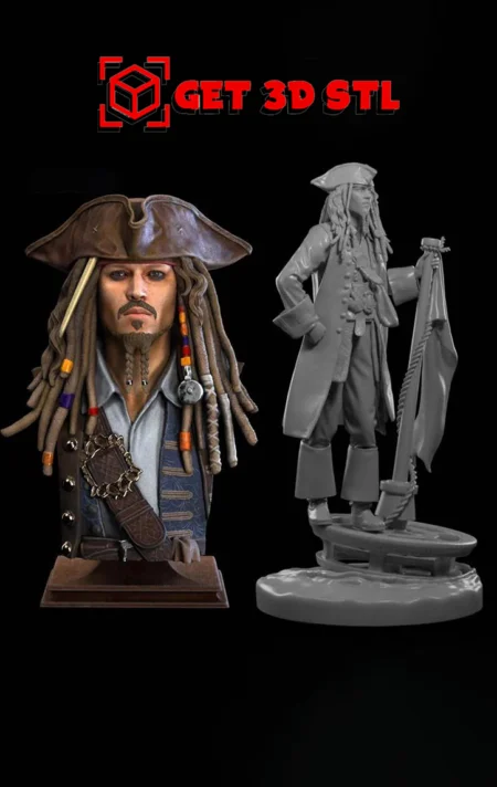Captain Jack Sparrow STL 3D Print Model