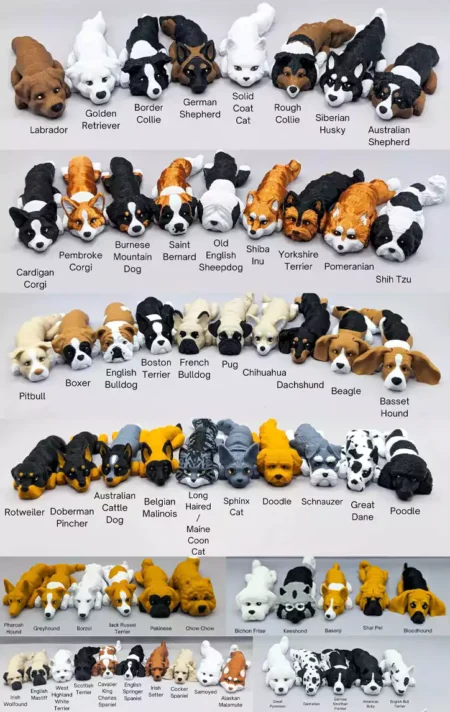 Dogs Articulated Flexi Toy Keychain Pack STL
