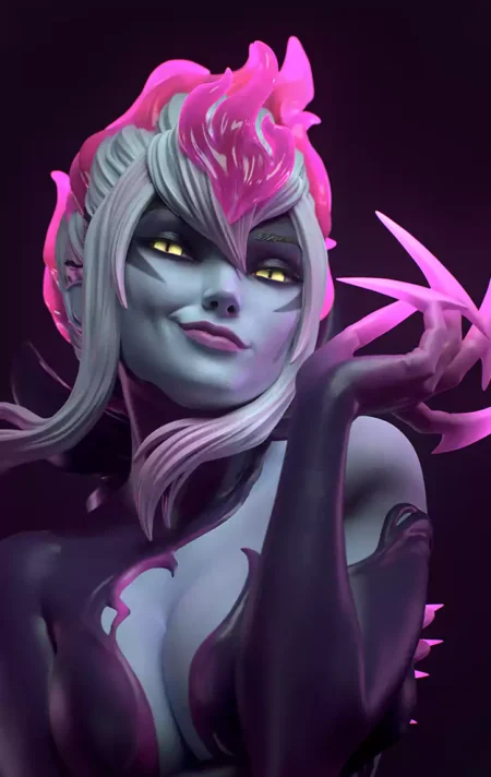 Evelynn League of Legends Bust STL 3D Print Model