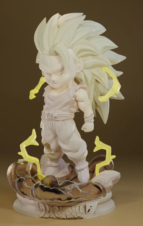 Goku SSJ3 Chibi STL 3D Print Model