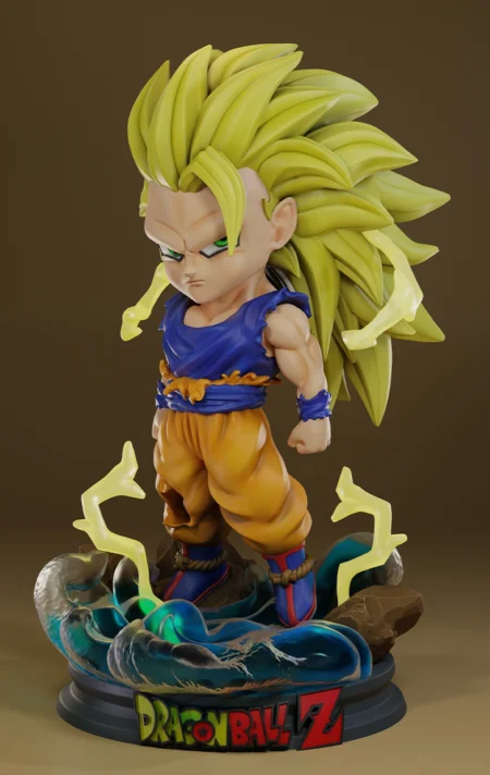 Goku SSJ3 Chibi STL 3D Print Model