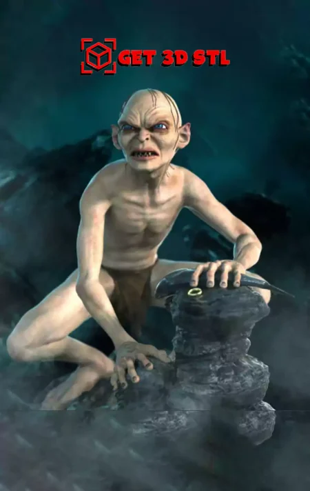 Gollum on Rock STL 3D Print Model