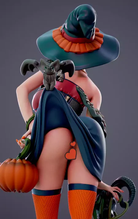 Halloween Witch Umbrella STL 3D Print Model