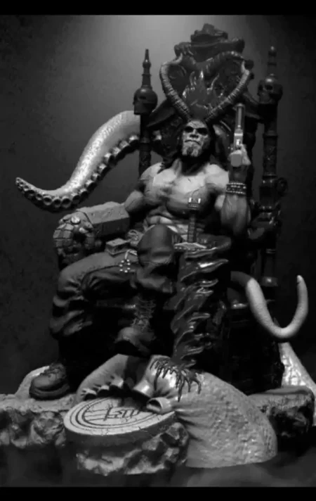 Hellboy on Throne STL 3D Print Model