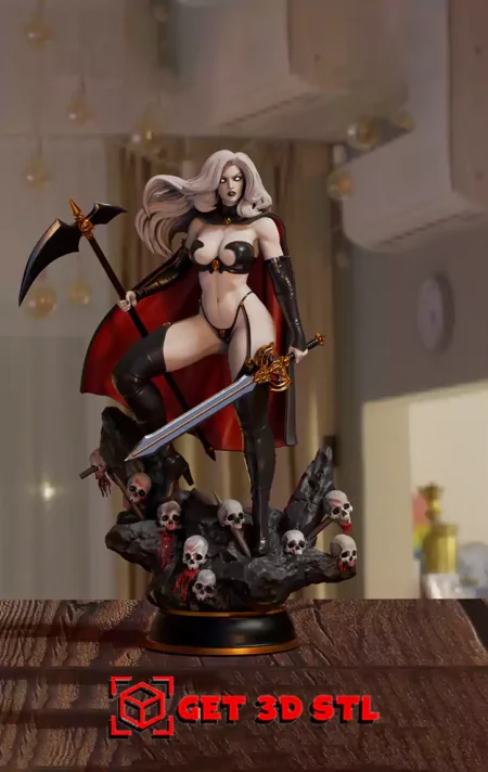 Lady Death and Weapon STL 3D Print Model