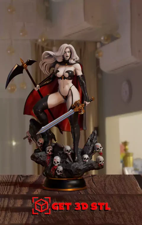 Lady Death and Weapon STL 3D Print Model