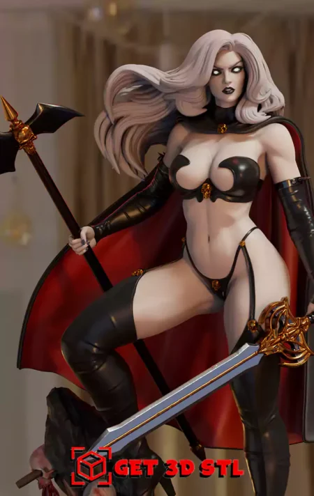 Lady Death and Weapon STL 3D Print Model