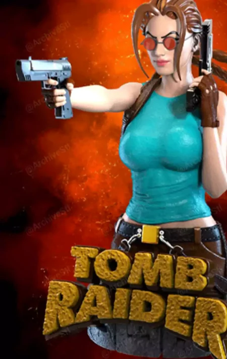 Lara Croft Bust STL 3D Print Model