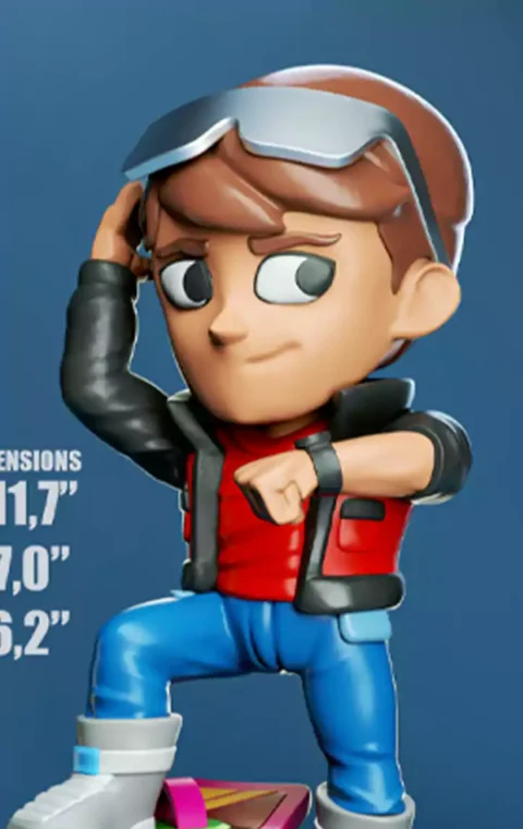 Marty McFly Chibi STL 3D Print Model