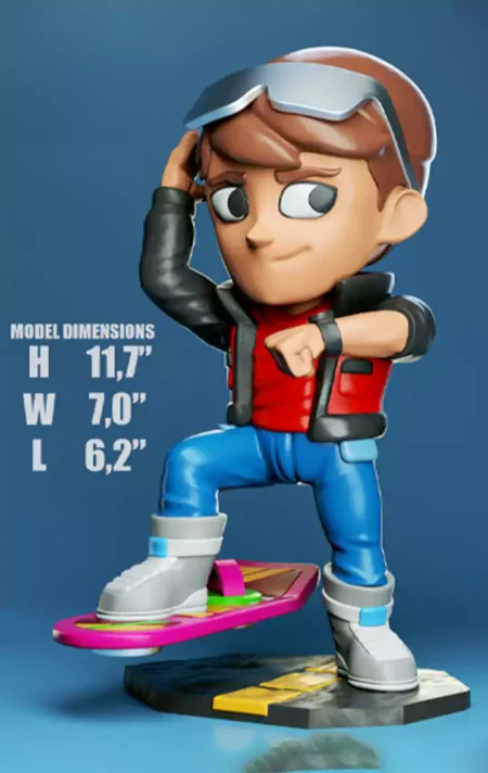 Marty McFly Chibi STL 3D Print Model