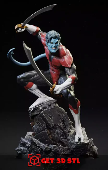 Nightcrawler with Two Swords STL 3D Print Model