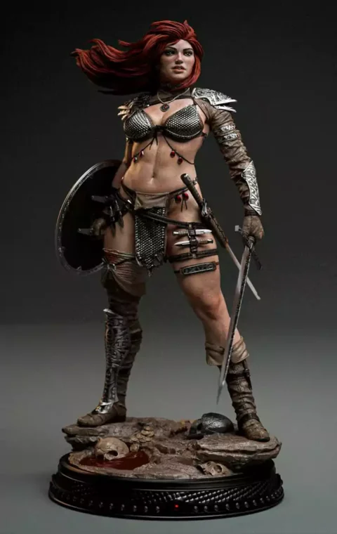Red Sonja Warrior STL 3D Print Model