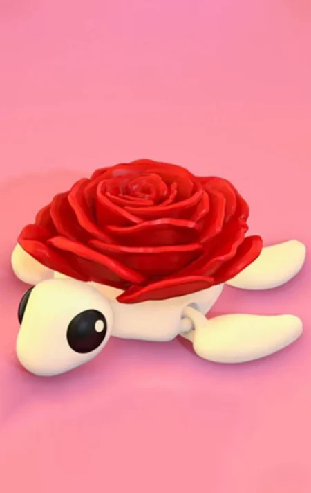 Rose Turtle STL 3D Print Model