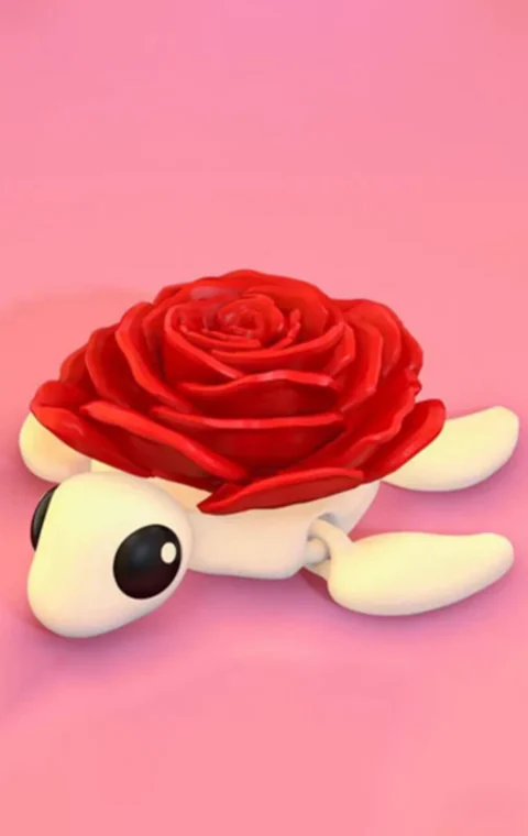 Rose Turtle STL 3D Print Model