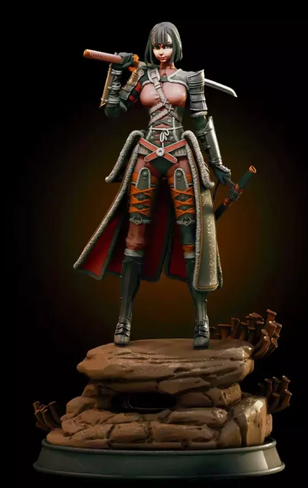 Samurai Girl STL 3D Print Model