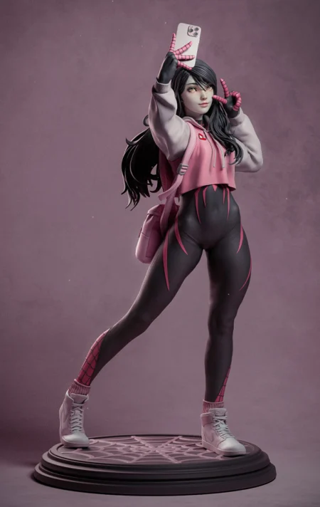 Spidergirl Selfie STL 3D Print Model