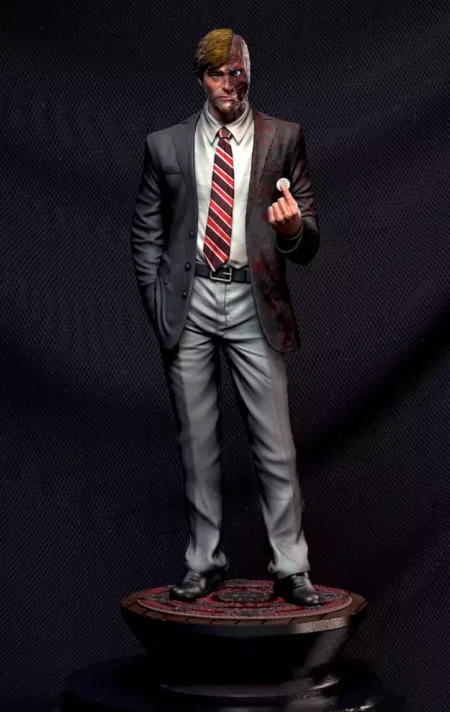 Two-Face Aaron Eckhart STL 3D Print Model