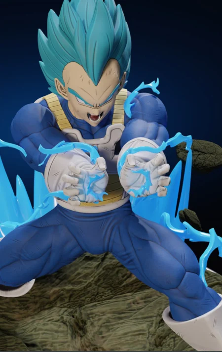 Vegeta Blue Dragon Ball STL 3D Print Model