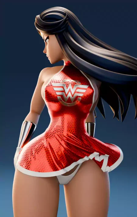 Wonder Woman Pin-Up Christmas STL 3D Print Model