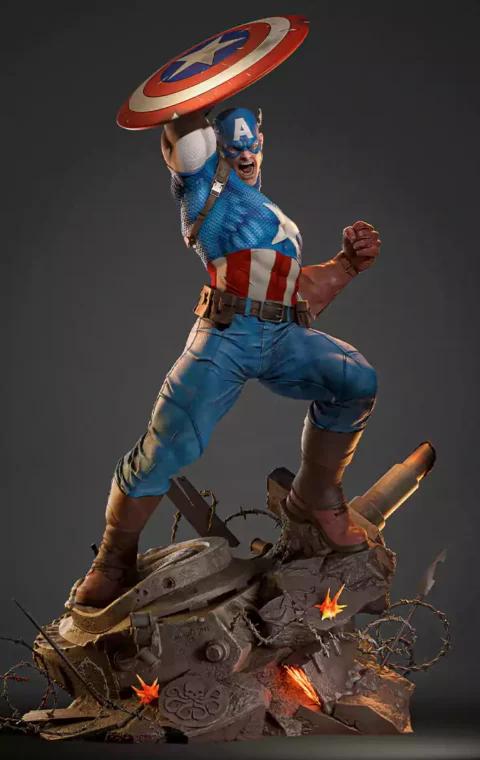 Captain America STL 3D Print Model