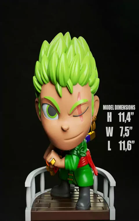 Chibi Stylish Zoro STL 3D Print File