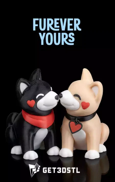 Cute Dog Furever Yours STL 3D Print Files