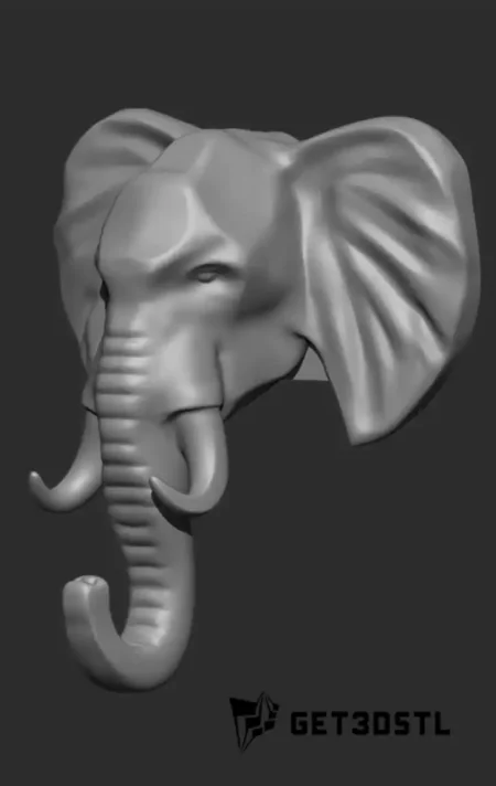 Elephant Wall Hook STL 3D Print File