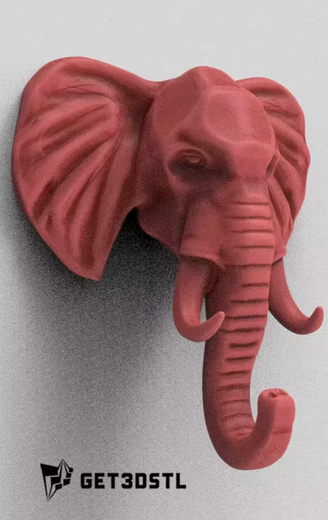 Elephant Wall Hook STL 3D Print File
