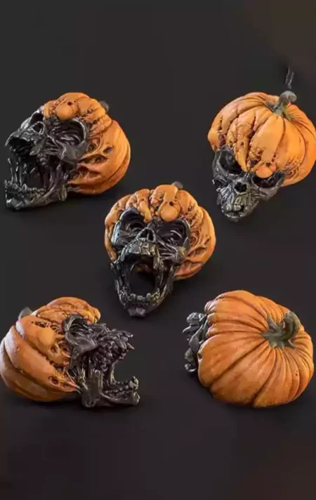Evil Pumpkin Skulls STL Model for 3D Printing