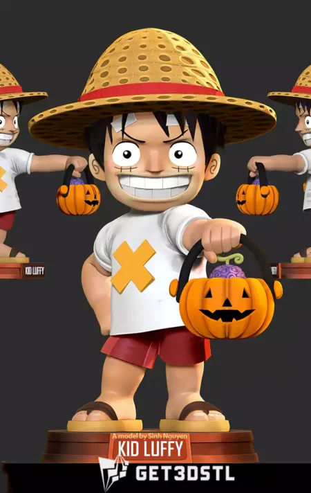Kid Luffy Halloween STL 3D Print Models