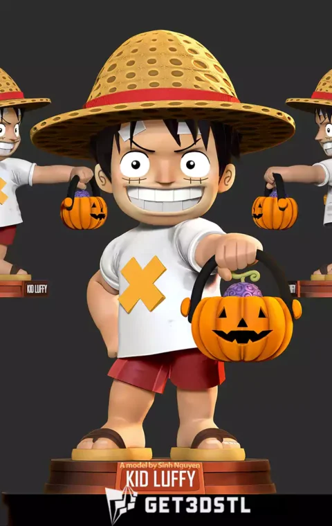 Kid Luffy Halloween STL 3D Print Models