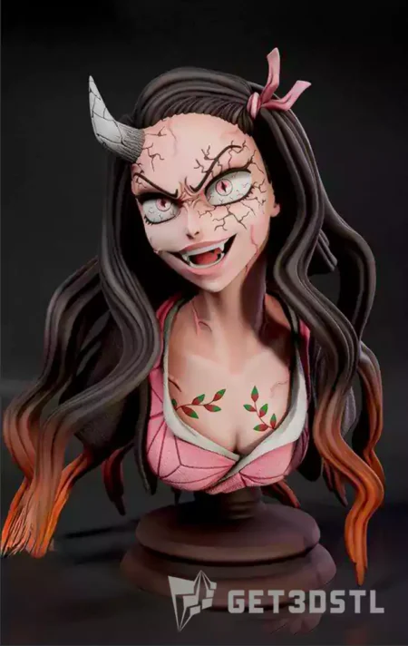 Nezuko Kamado Bust 3D Print STL Model