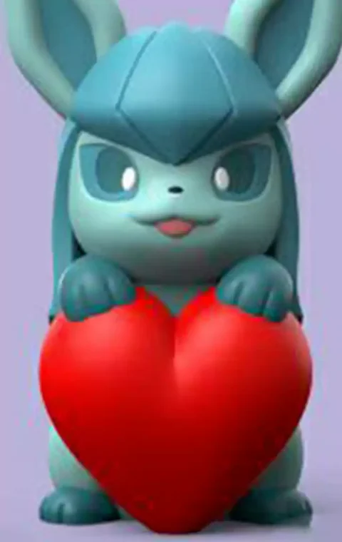 Pokemon Valentine Glaceon STL 3D Print Model
