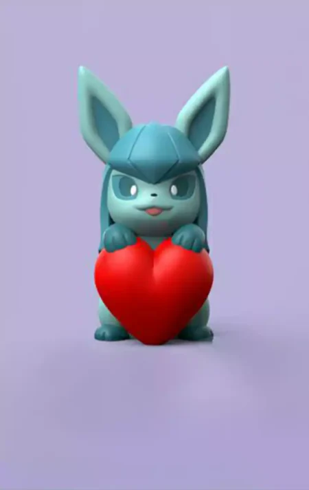 Pokemon Valentine Glaceon STL 3D Print Model