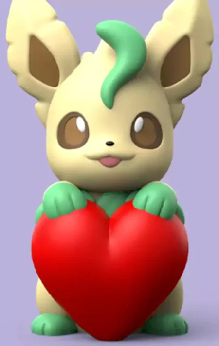 Pokemon Valentine Leafeon STL 3D Print Model