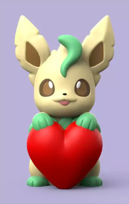 Pokemon Valentine Leafeon STL 3D Print Model