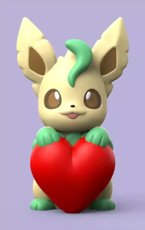Pokemon Valentine Leafeon STL 3D Print Model