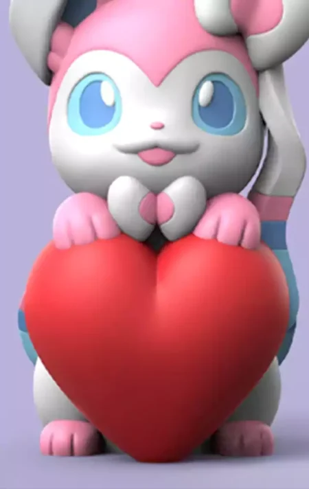 Pokemon Valentine Sylveon STL 3D Print Model