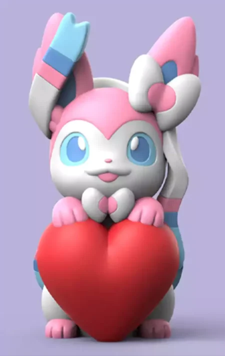 Pokemon Valentine Sylveon STL 3D Print Model