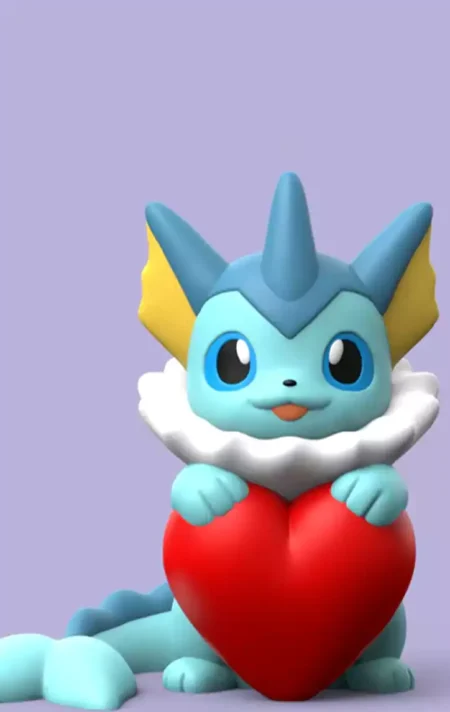 Pokemon Valentine Vaporeon STL 3D Print Model