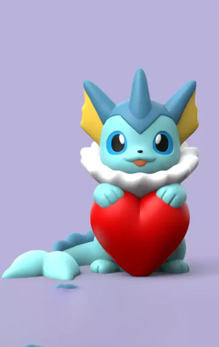 Pokemon Valentine Vaporeon STL 3D Print Model